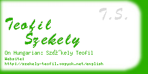 teofil szekely business card